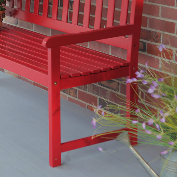 Coral Coast Pleasant Bay 5 ft. Slat Curved-Back Outdoor Wood Bench - Red