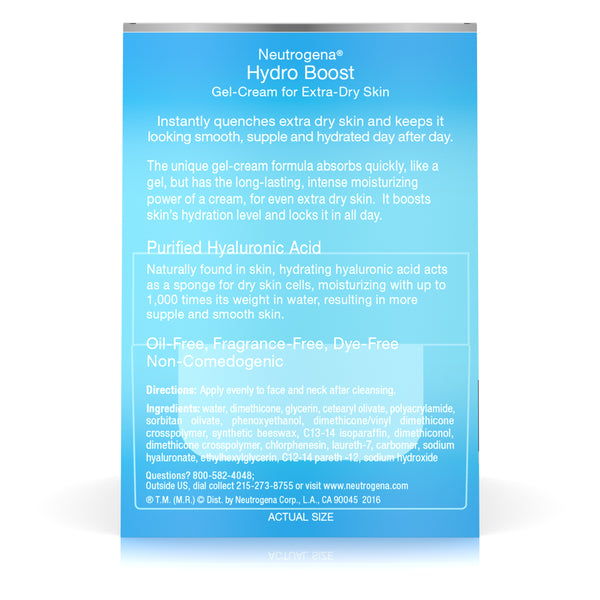 Neutrogena Hydro Boost Hyaluronic Acid Gel Face Moisturizer to hydrate and smooth extra-dry skin, 1.7 oz