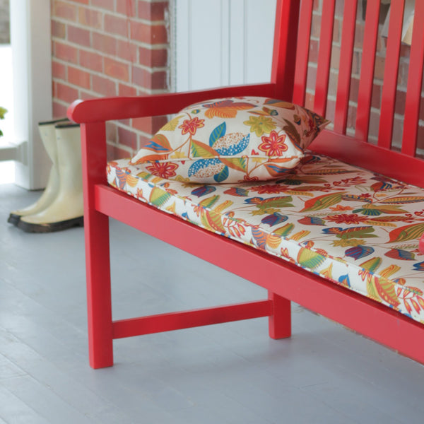 Coral Coast Pleasant Bay 5 ft. Slat Curved-Back Outdoor Wood Bench - Red