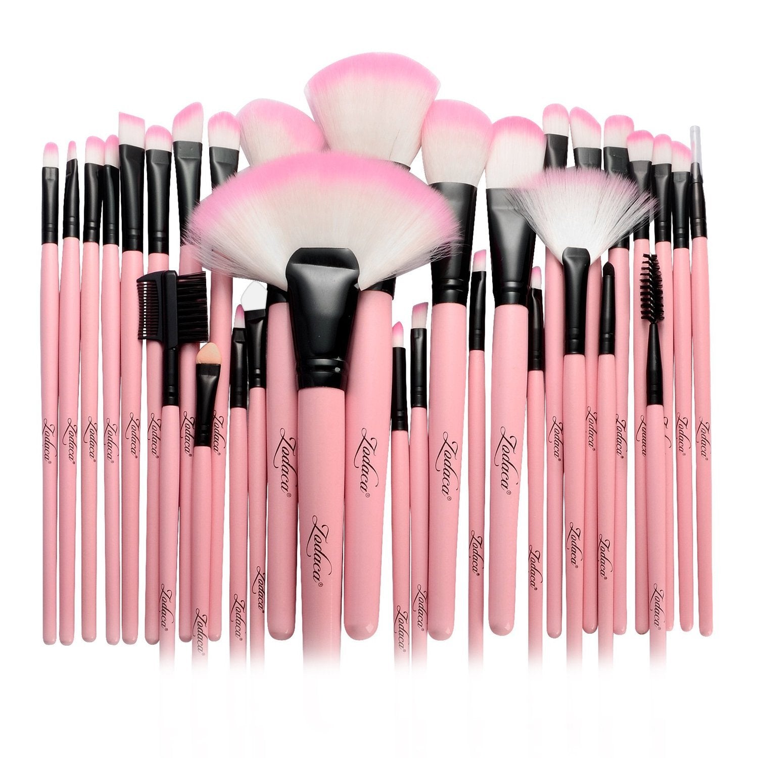 Zodaca 32 pcs Makeup Brushes Superior Kit Set Powder Foundation Eye shadow Eyeliner Lip with Pink Cosmetic Pouch Bag