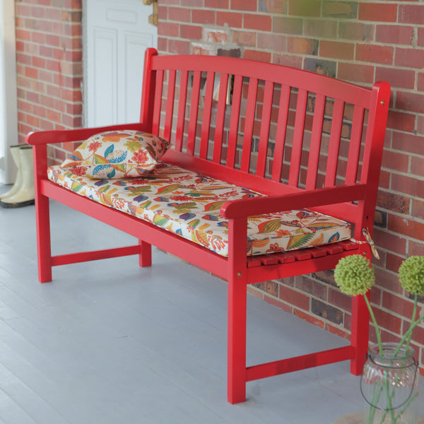 Coral Coast Pleasant Bay 5 ft. Slat Curved-Back Outdoor Wood Bench - Red