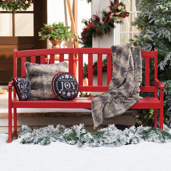 Coral Coast Pleasant Bay 5 ft. Slat Curved-Back Outdoor Wood Bench - Red
